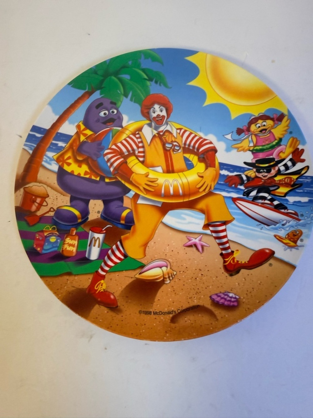 1998 MCDONALD'S COLLECTOR PLATE  Ronald Beach Summer Grimace Hamburgler A+ Cond